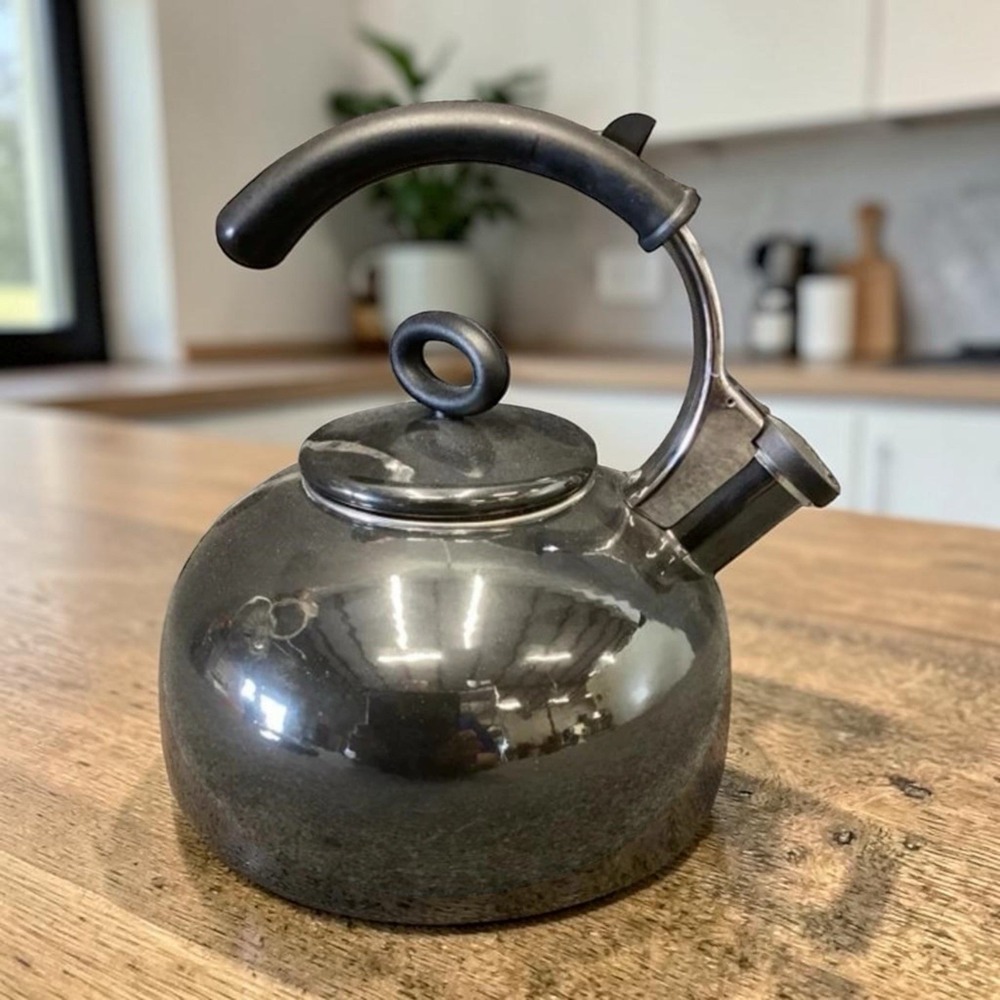 Whistling COPCO Tea Kettle Onyx Finish 1.5 Quarts (6 Cups)